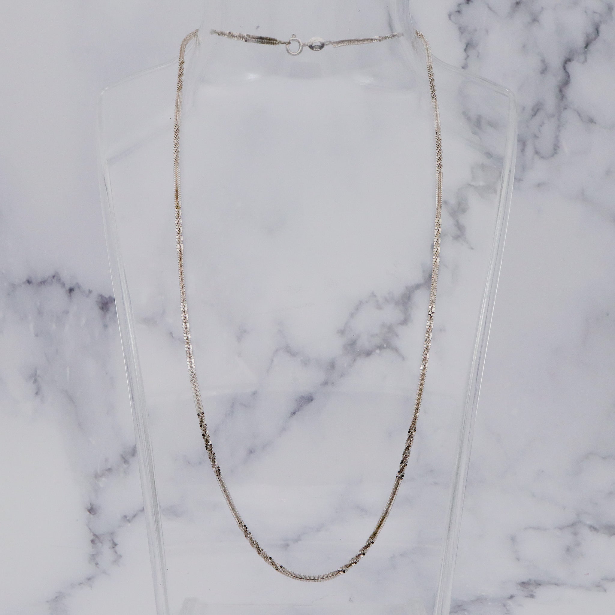 Vintage sterling 2mm margarita chain necklace, 18"